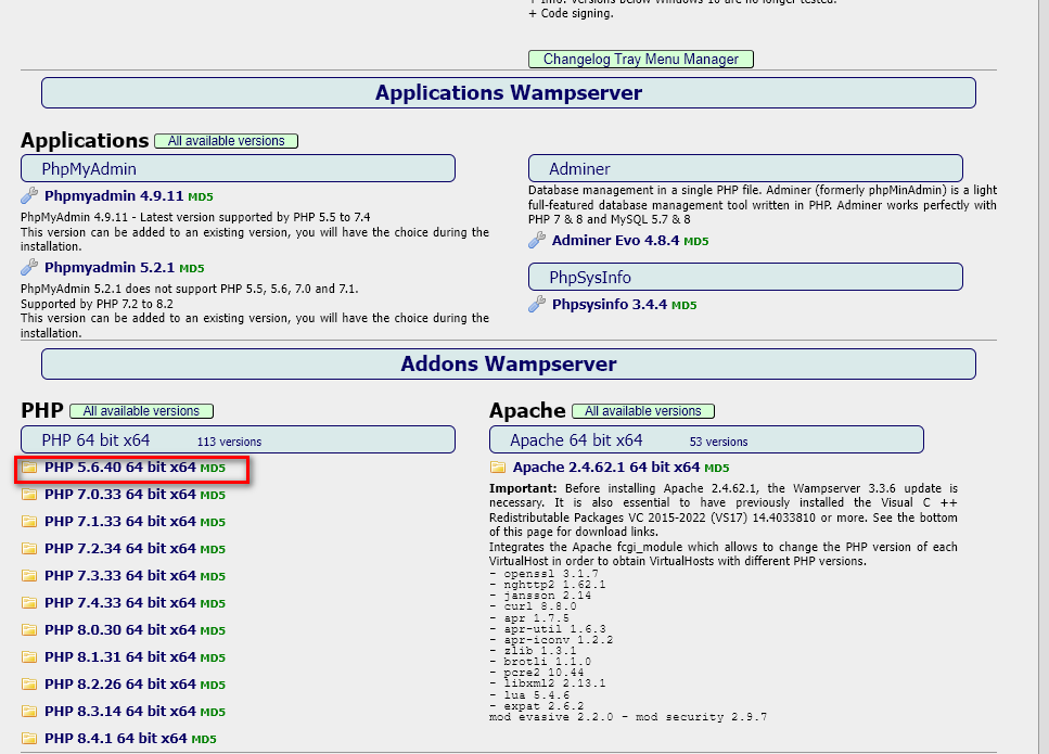 Wampserver(WAMP)つかってみた